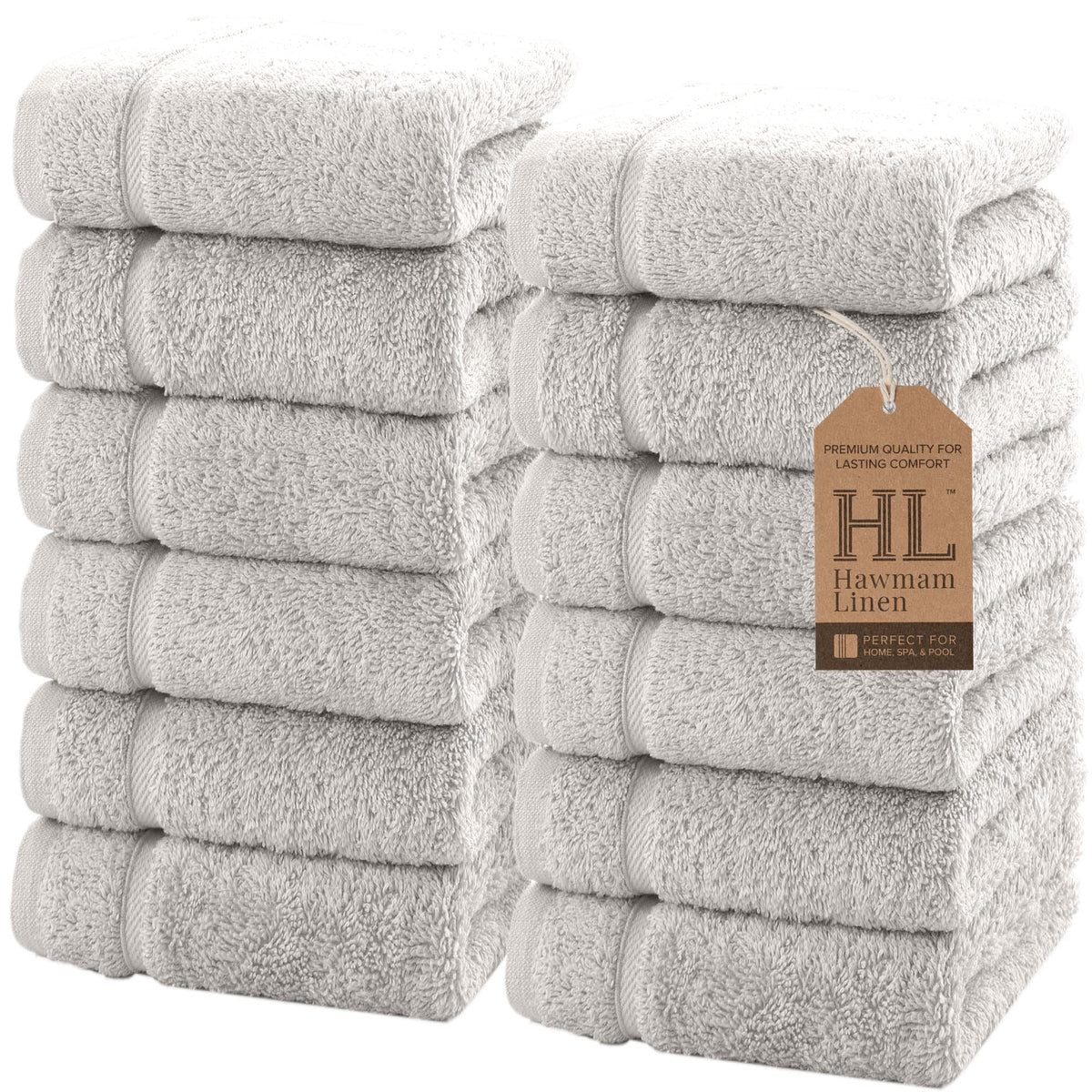 Hawmam Linen White Bath Towels 4 Pack 27 x 54 Inches 100% Turkish Cotton Soft Lightweight and Highly Absorbent Quick Drying Towels, Premium Quality Perfect for Daily Use