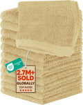 Utopia Towels 24 Pack Cotton Washcloths Set, 100% Ring Spun Cotton, Premium Quality Flannel Face Cloths, Highly Absorbent and Soft Feel Fingertip Towels, White