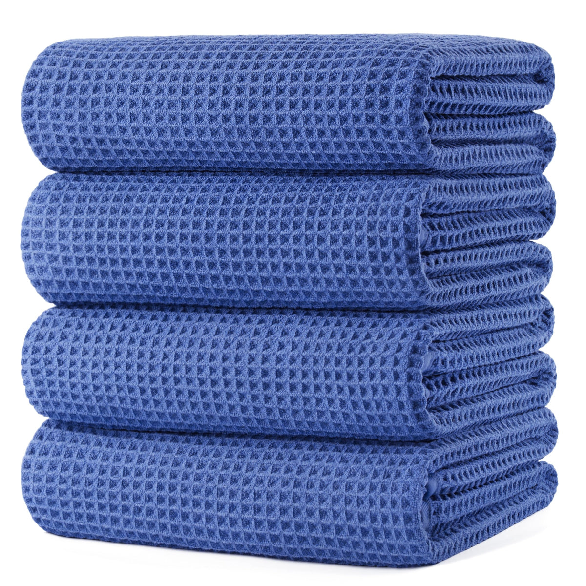 POLYTE 430 GSM Poly Blend Microfiber Quick Dry Waffle Bath Towel, 30x60 in
