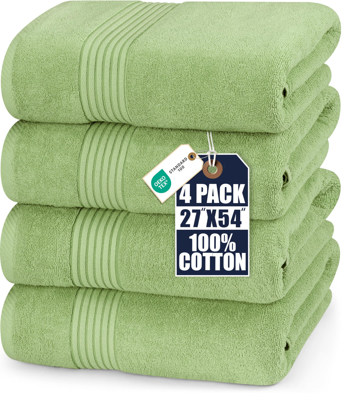 Utopia Towels 4 Pack Bath Towels Set, 27 by 54 Inches, 100% Ring Spun Cotton, Quick Dry, Highly Absorbent, Soft Feel Towels, Perfect for Daily Use, Grey