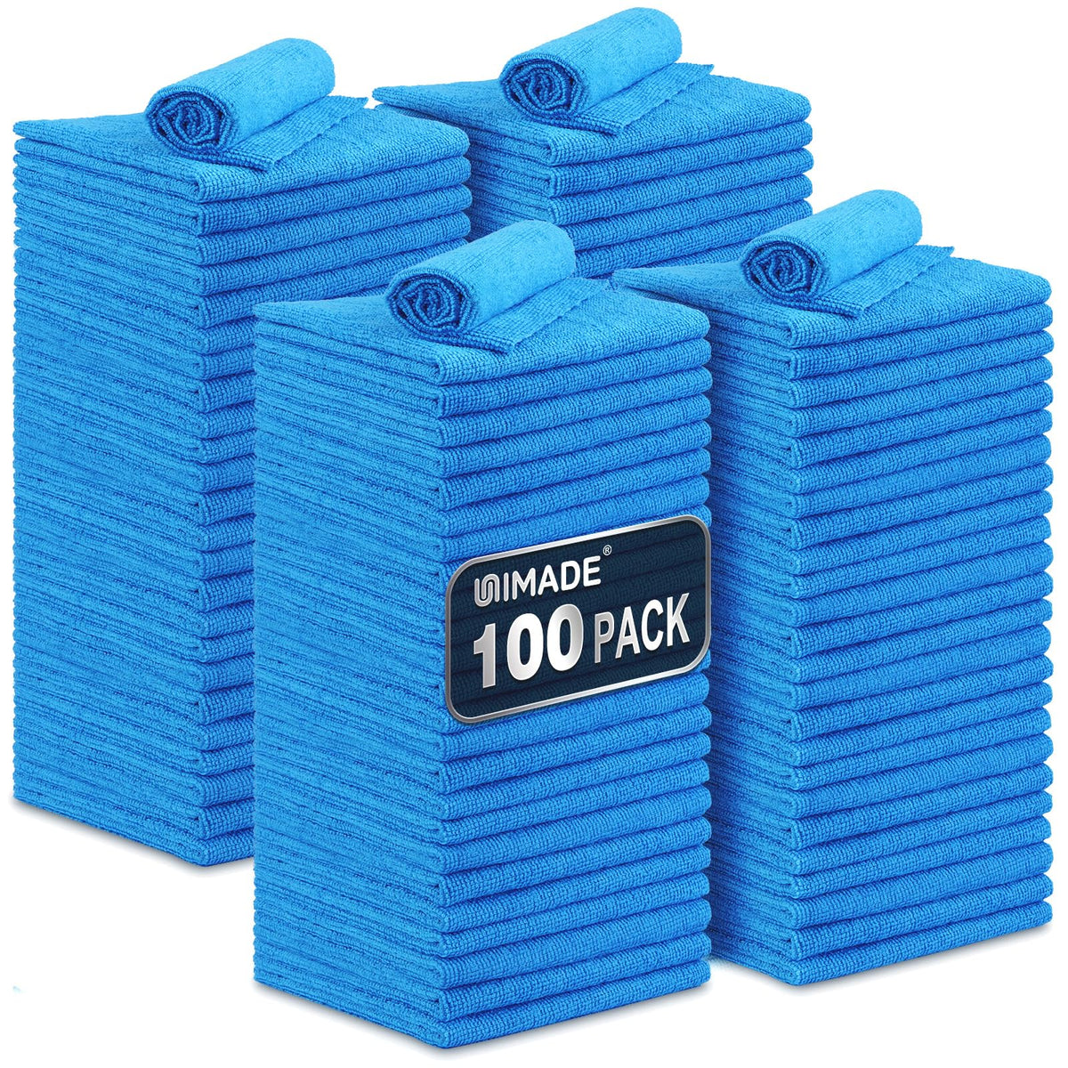UNIMADE Shop Towels, 100 Pack Commercial Grade Work Rags Microfiber Towel