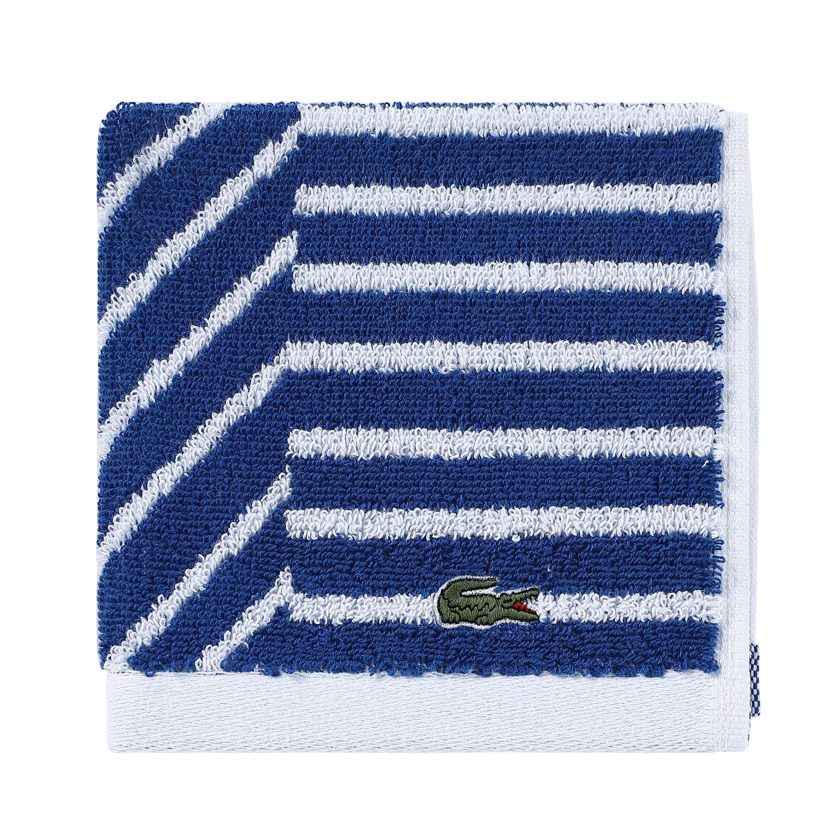 Lacoste Guethary Striped 100% Cotton Bath Towel, Meteorite, 30"x54"