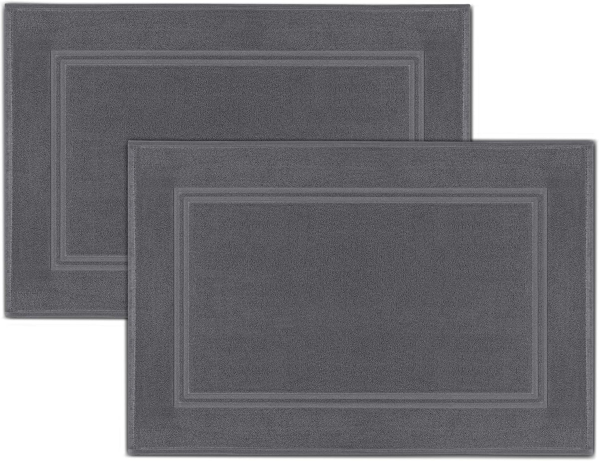 Tens Towels 2 Piece Bath Mats 20 x 32 Inches, Dark Grey