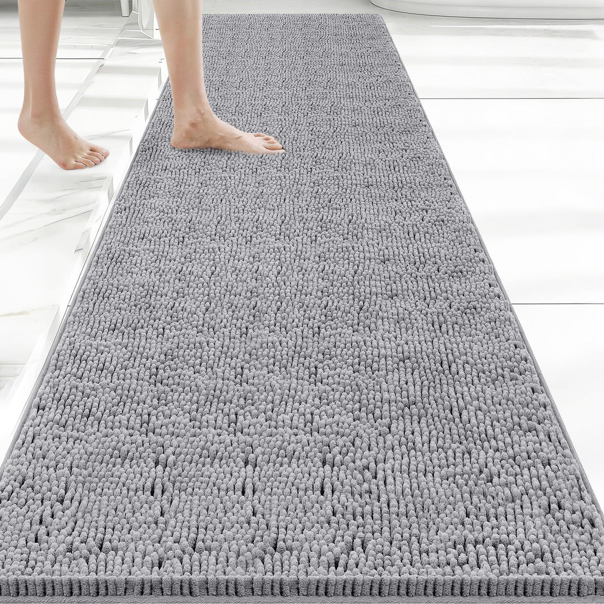 Bcoimo Small Bath Rug Mat,Sage Chenille High Absorbent Bathroom Floor Mats