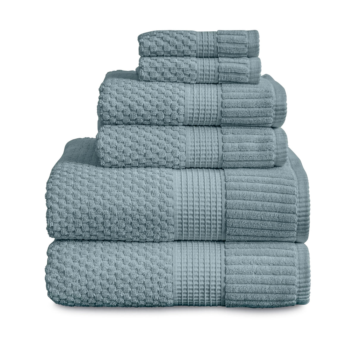 NY Loft 100% Cotton 6-Piece Bath Towel Set | Pink | Oeko-TEX | Quick-Dry