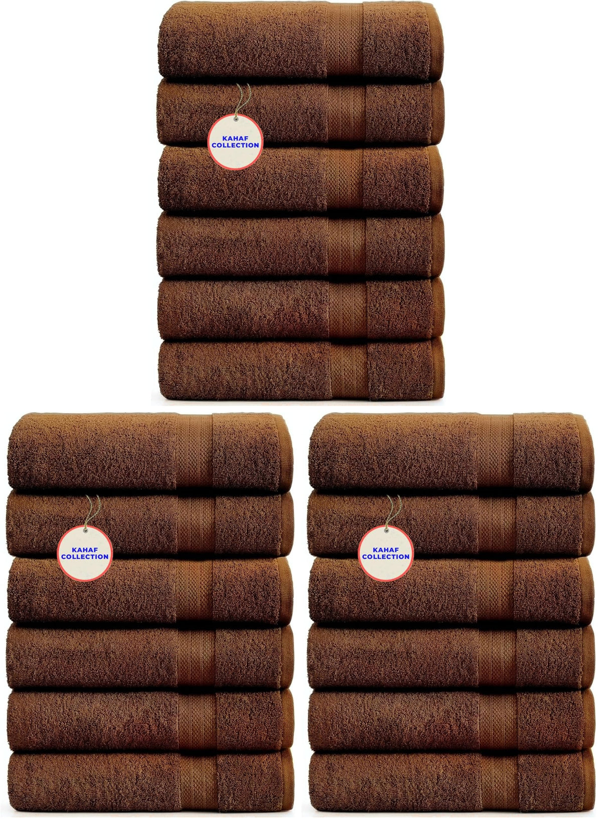 KAHAF COLLECTION 100% Cotton Bath Towel Set, White 24x48 Pack of 6 Towels, Quick Dry, Highly Absorbent, Soft Feel Towel, Gym, Spa, Bathroom, Shower, Pool, Luxury Soft Towels Light-Weight