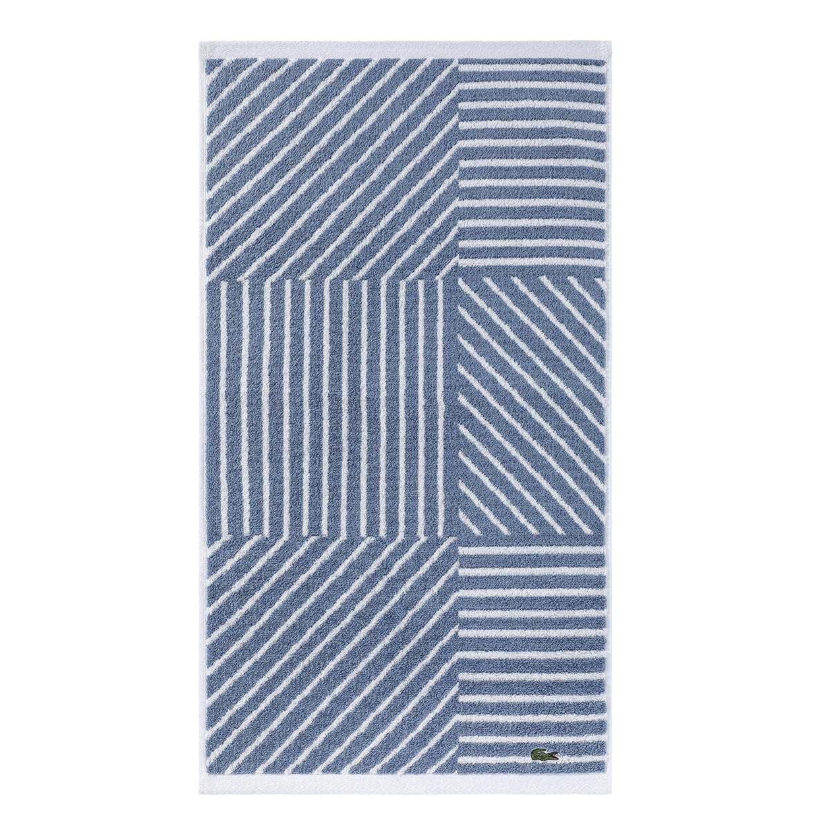Lacoste Guethary Striped 100% Cotton Bath Towel, Meteorite, 30"x54"