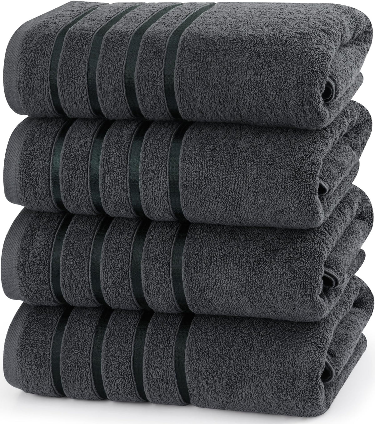Utopia Towels 4 Pack Premium Viscose Oversized Bath Towels Set, Ring Spun Cotton, 27 by 54 Inches, Highly Absorbent, Quick Drying Shower Towels for Bathroom, Spa, Hotel and Gym, Cool Grey