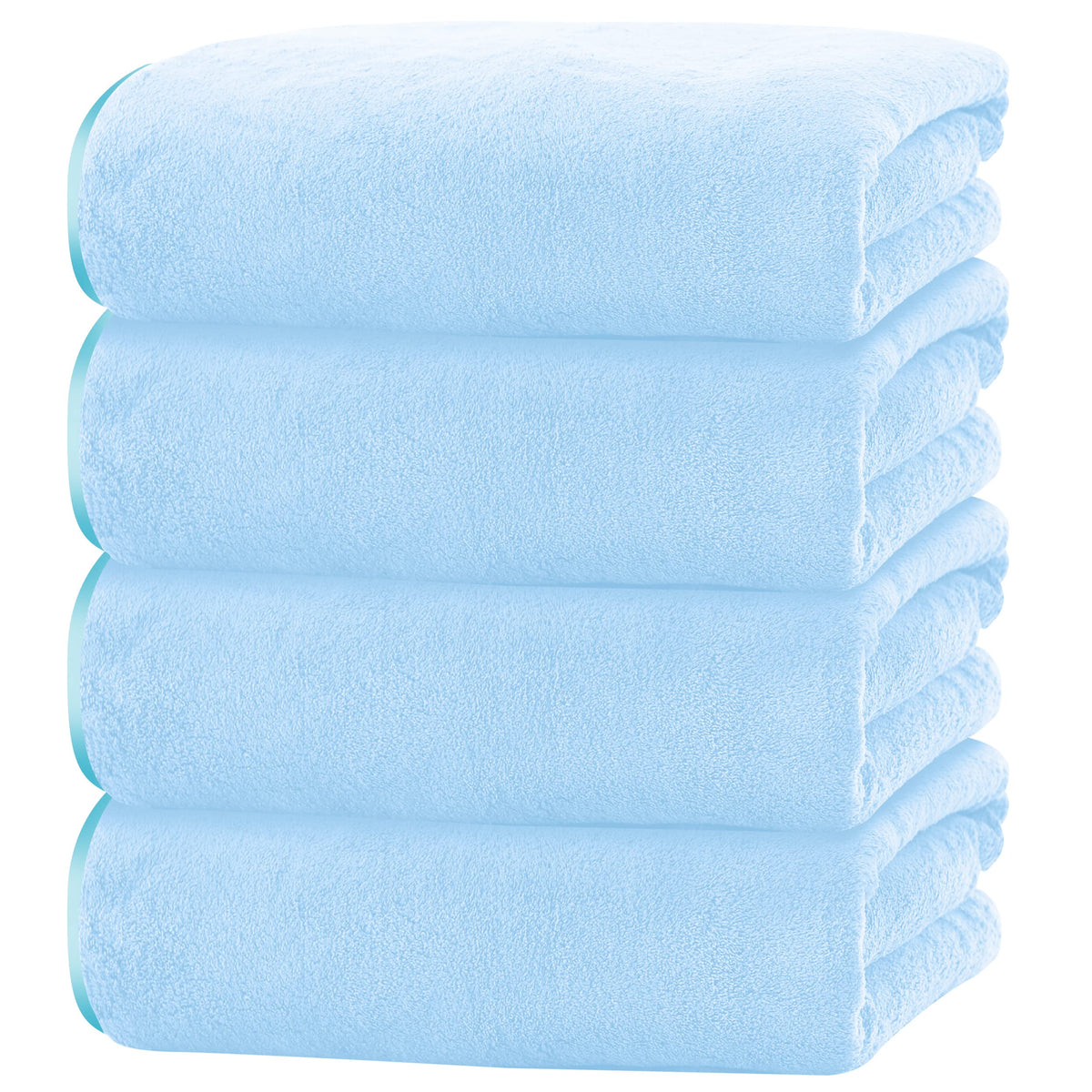 Cosy Family Microfiber 4 Pack Bath Towel Set, Lightweight and Quick Drying, Ultra Soft Highly Absorbent Towels for Bathroom, Gym, Hotel, Beach and Spa (White)