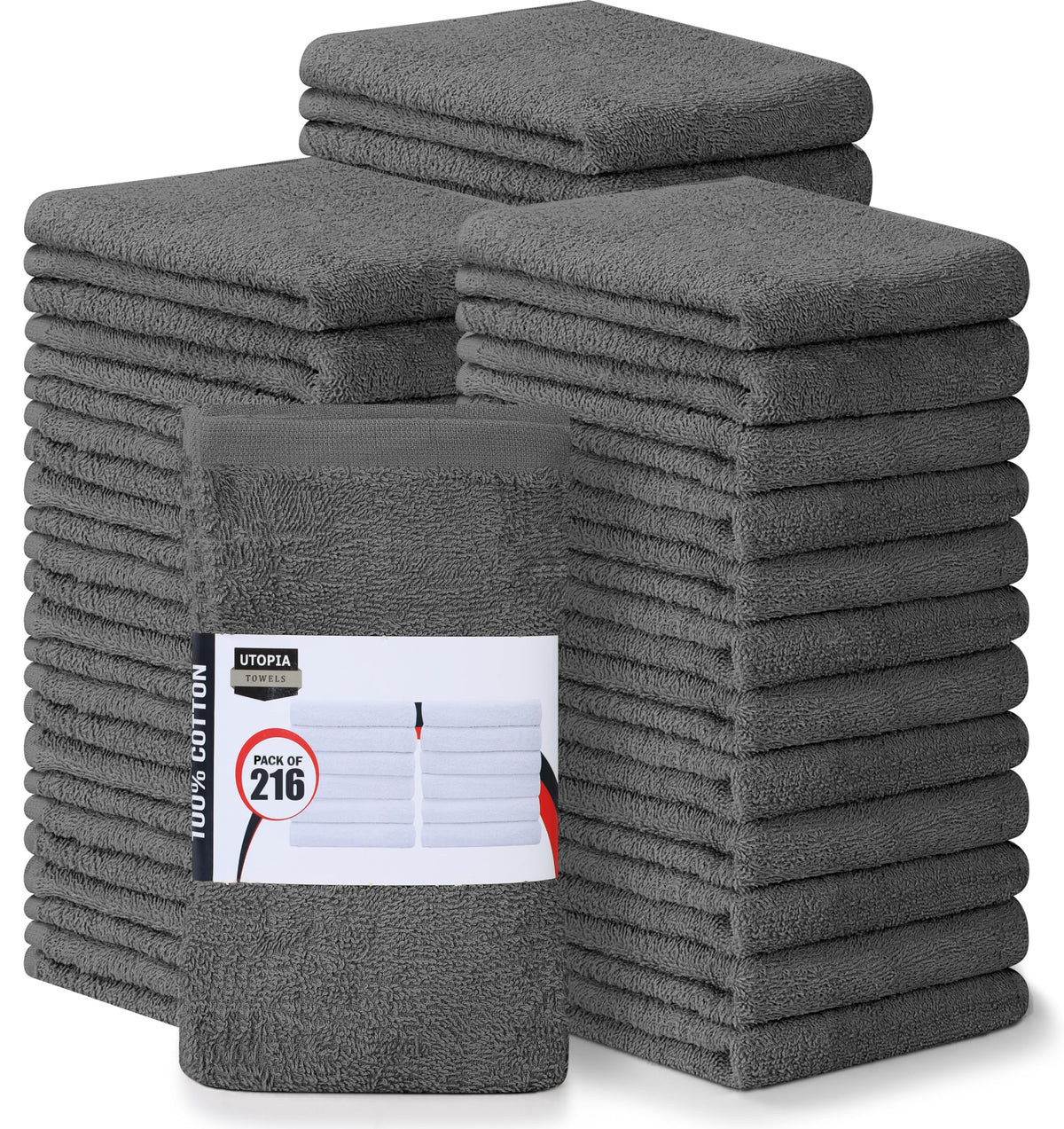 Utopia Towels Kitchen Bar Mops, Pack of 12, 16x19 in, 100% Cotton, Black