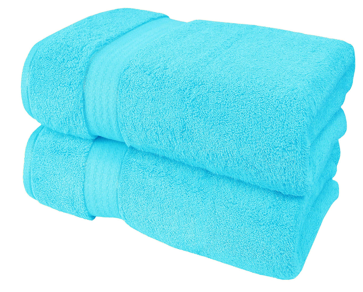 GLAMBURG Ultra Soft 8-Piece Towel Set - 100% Pure Ringspun Cotton, Contains 2 Oversized Bath Towels 27x54, 2 Hand Towels 16x28, 4 Wash Cloths 13x13 - Ideal for Everyday use, Hotel & Spa - Navy Blue