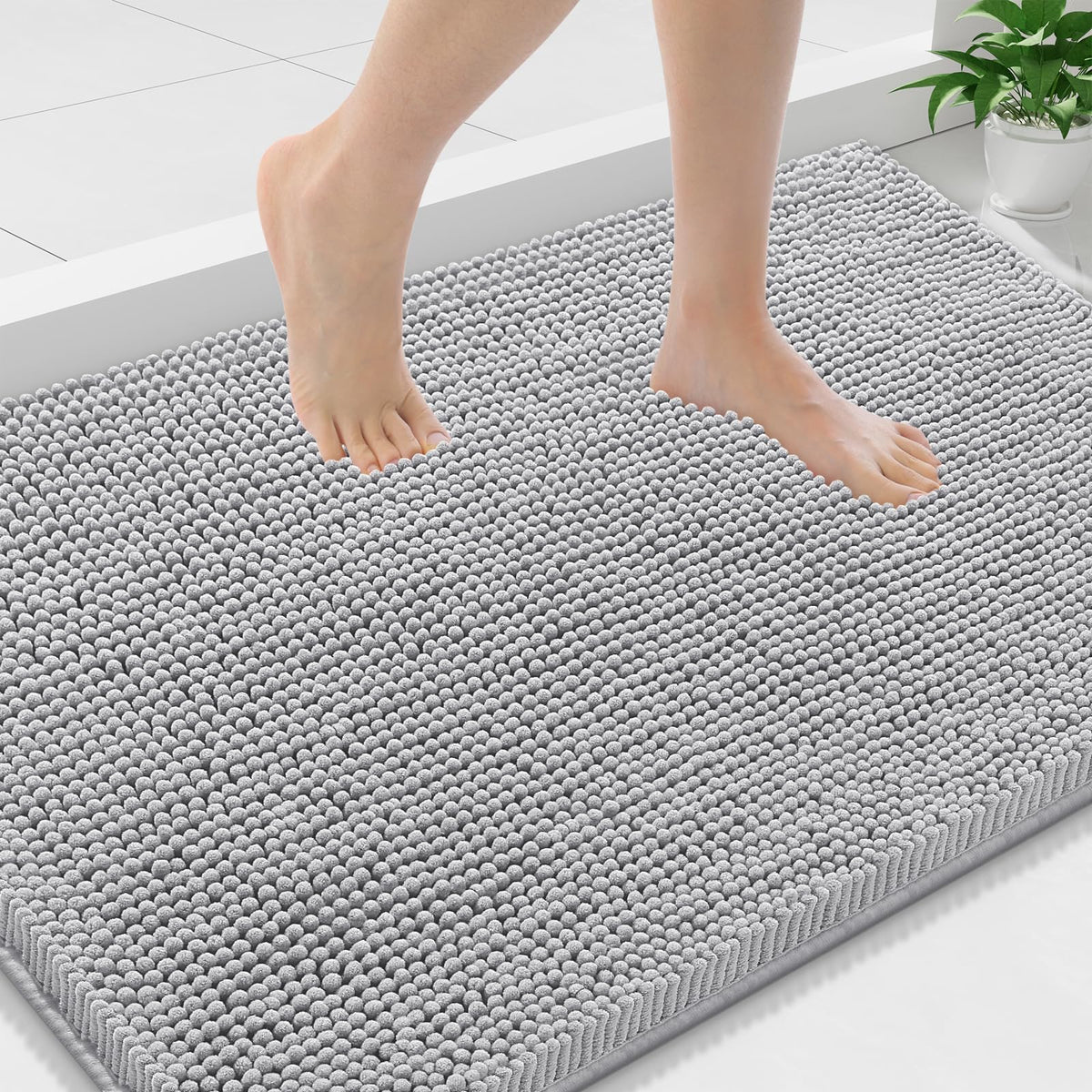 Smiry Bathroom Rugs 30X20, Luxury Chenille Extra Soft Absorbent Bath Mat