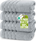 Utopia Towels 4 Pack Premium Viscose Oversized Bath Towels Set, Ring Spun Cotton, 27 by 54 Inches, Highly Absorbent, Quick Drying Shower Towels for Bathroom, Spa, Hotel and Gym, Cool Grey