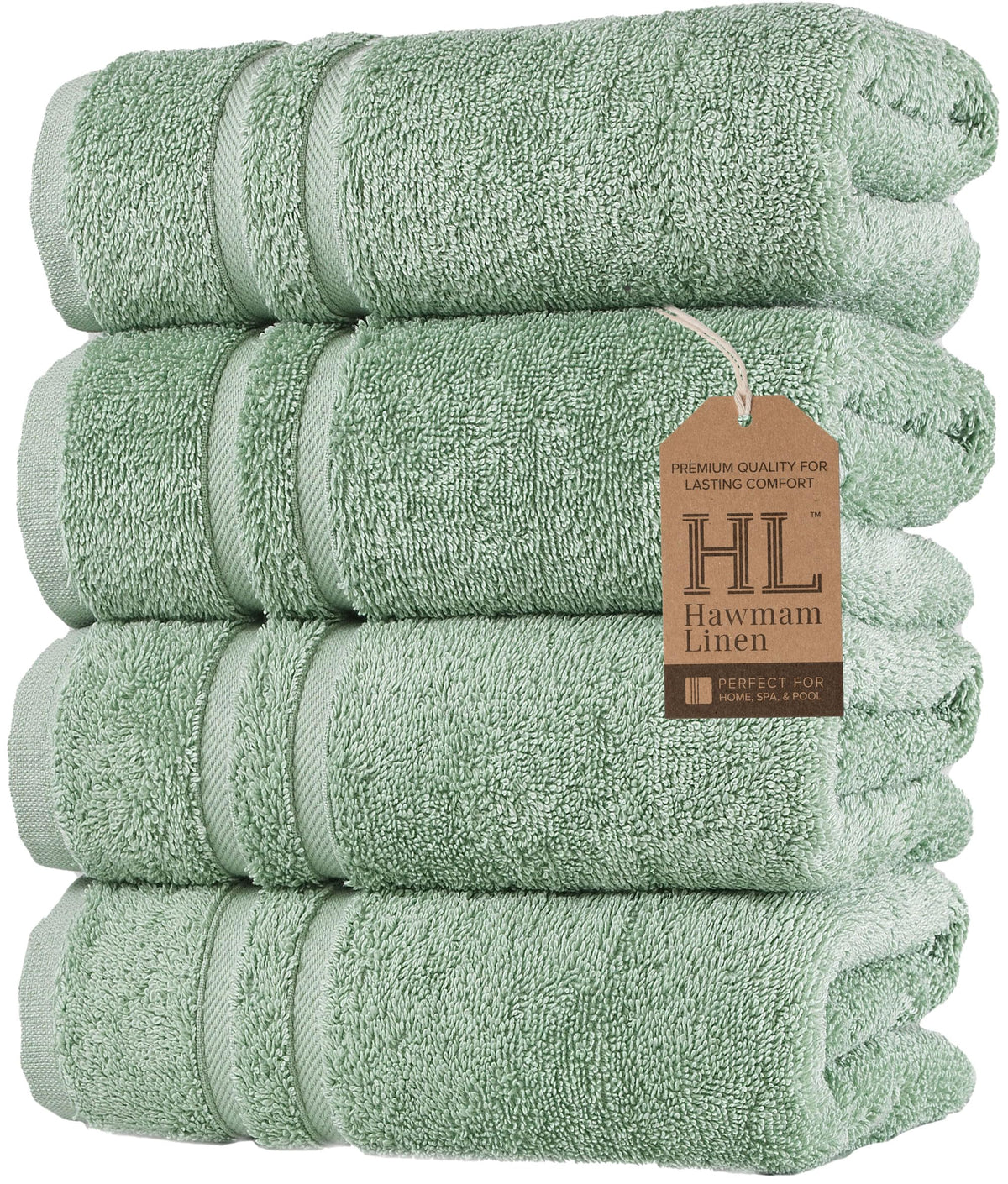 Hawmam Linen White Bath Towels 4 Pack 27 x 54 Inches 100% Turkish Cotton Soft Lightweight and Highly Absorbent Quick Drying Towels, Premium Quality Perfect for Daily Use