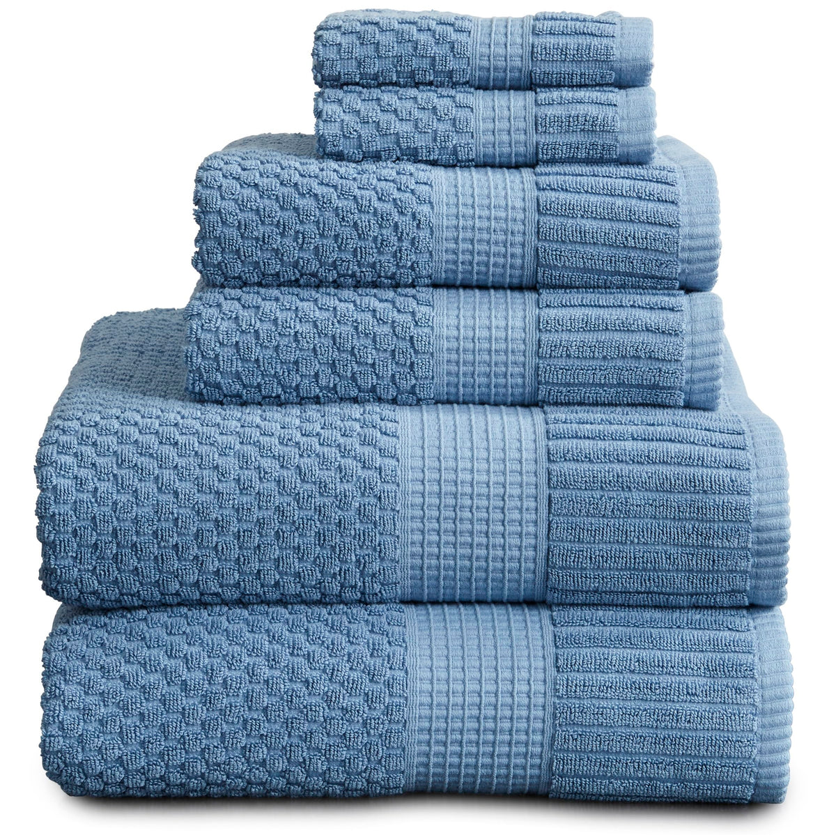 NY Loft 100% Cotton 6-Piece Bath Towel Set | Pink | Oeko-TEX | Quick-Dry