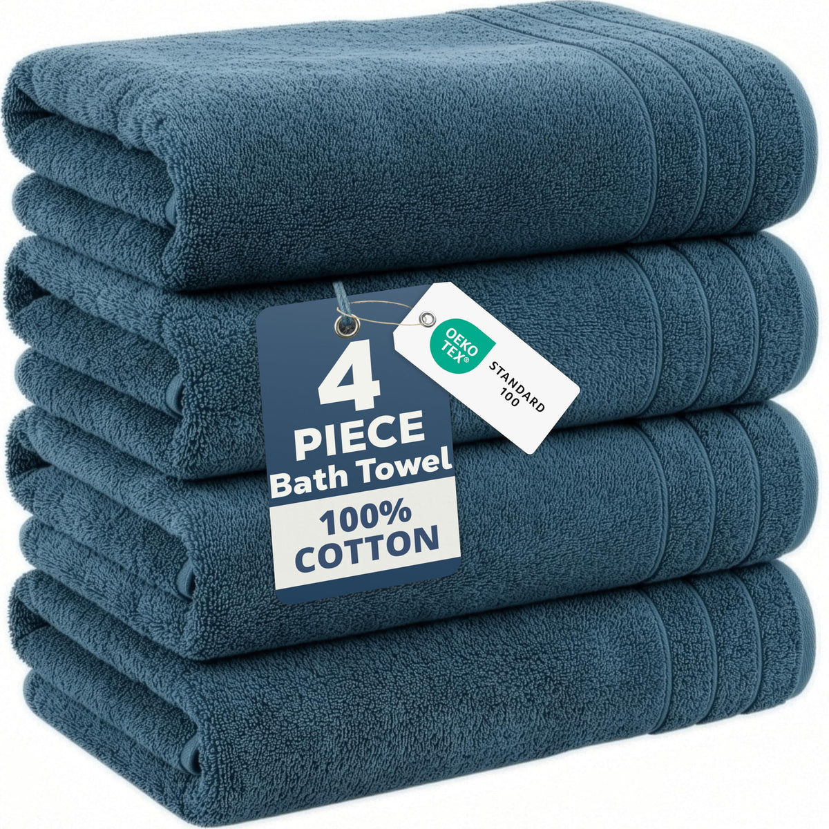 Casa Platino Bath Towels 100% Cotton 2 Piece Soft Absorbent - White