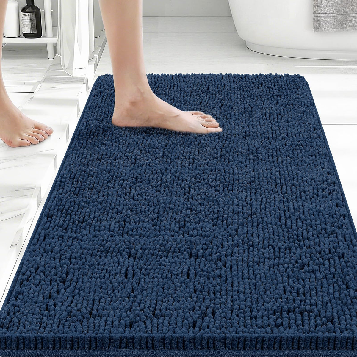 Bcoimo Small Bath Rug Mat,Sage Chenille High Absorbent Bathroom Floor Mats