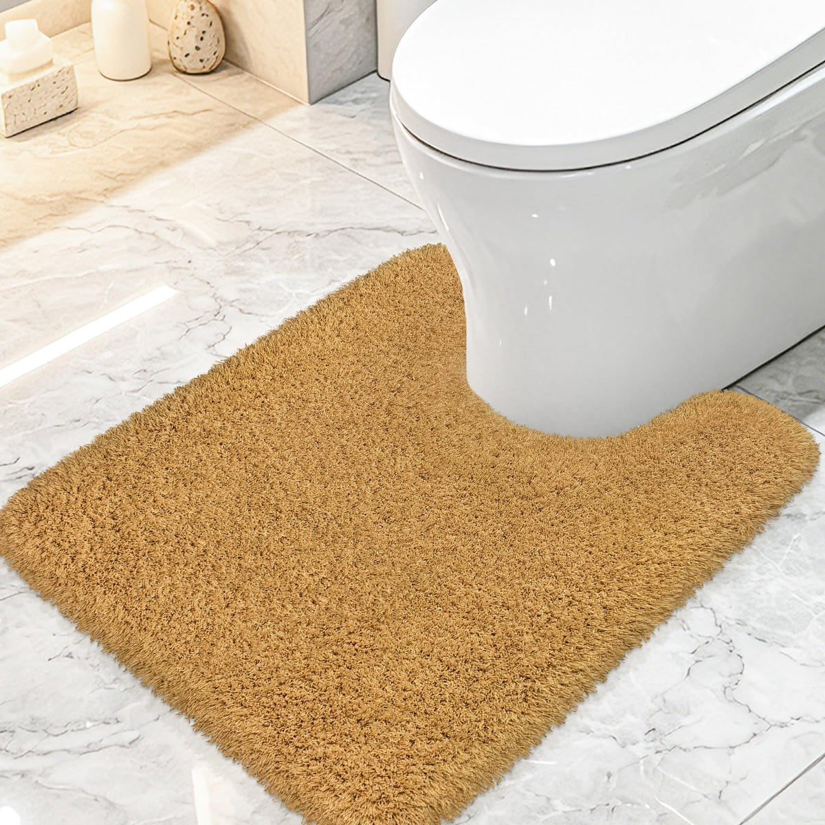 White Bathroom Rugs Non Slip 24"x16",Absorbent Bath Mat Quick Dry