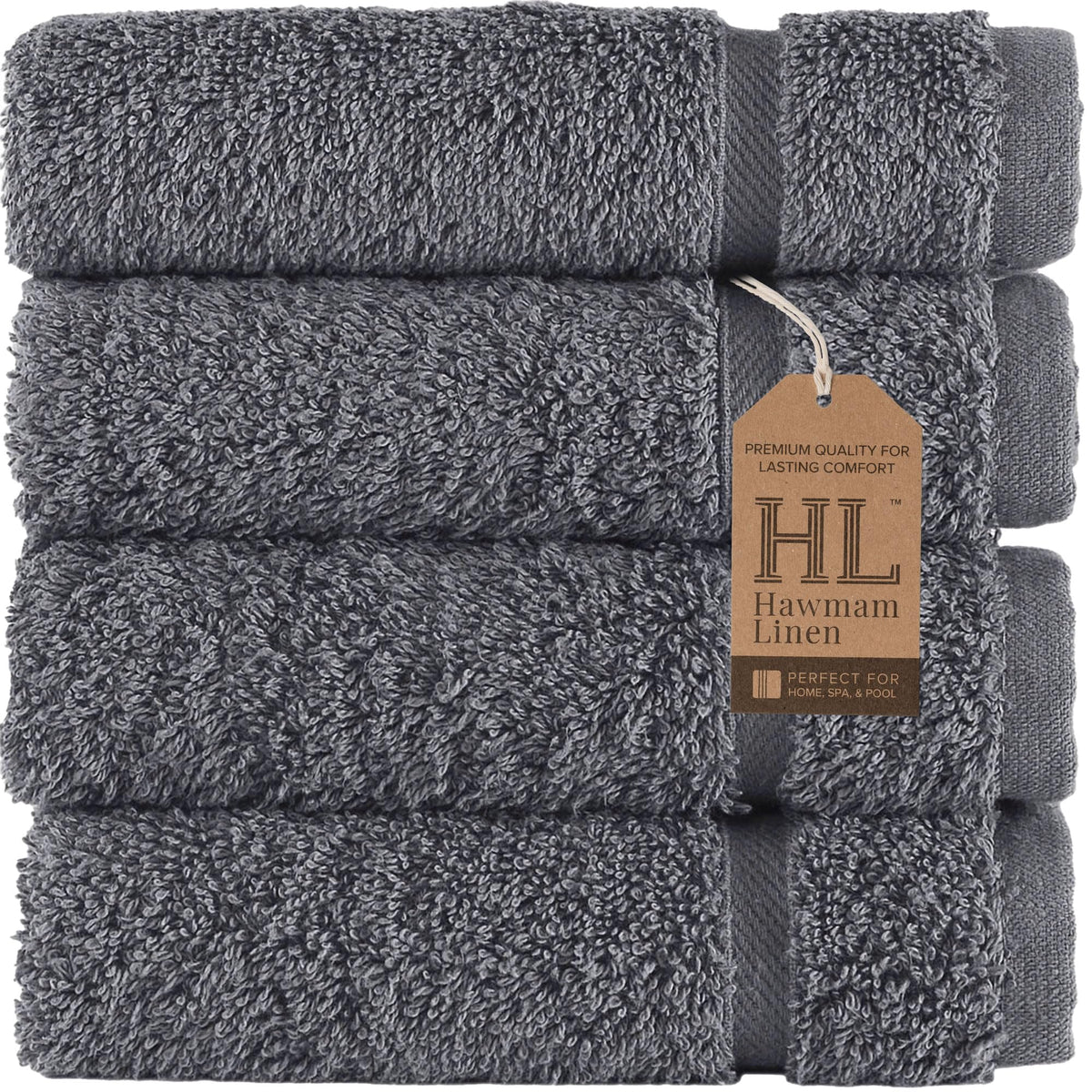Hawmam Linen White Bath Towels 4 Pack 27 x 54 Inches 100% Turkish Cotton Soft Lightweight and Highly Absorbent Quick Drying Towels, Premium Quality Perfect for Daily Use