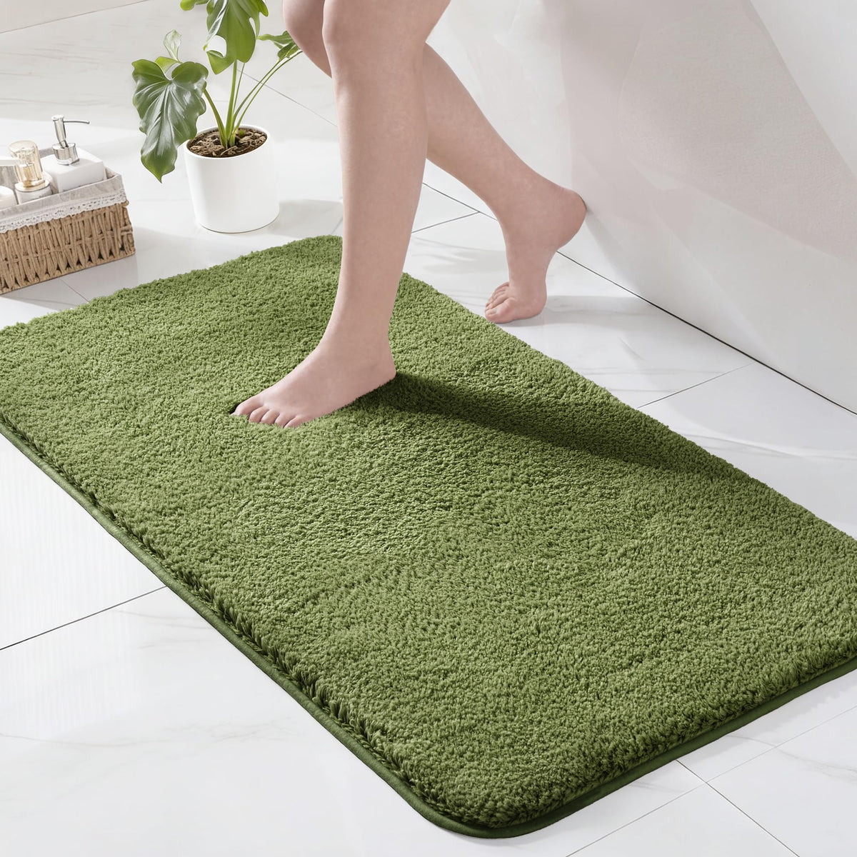 Exclusivo Mezcla Bathroom Rugs Mats 17x24, Navy Blue
