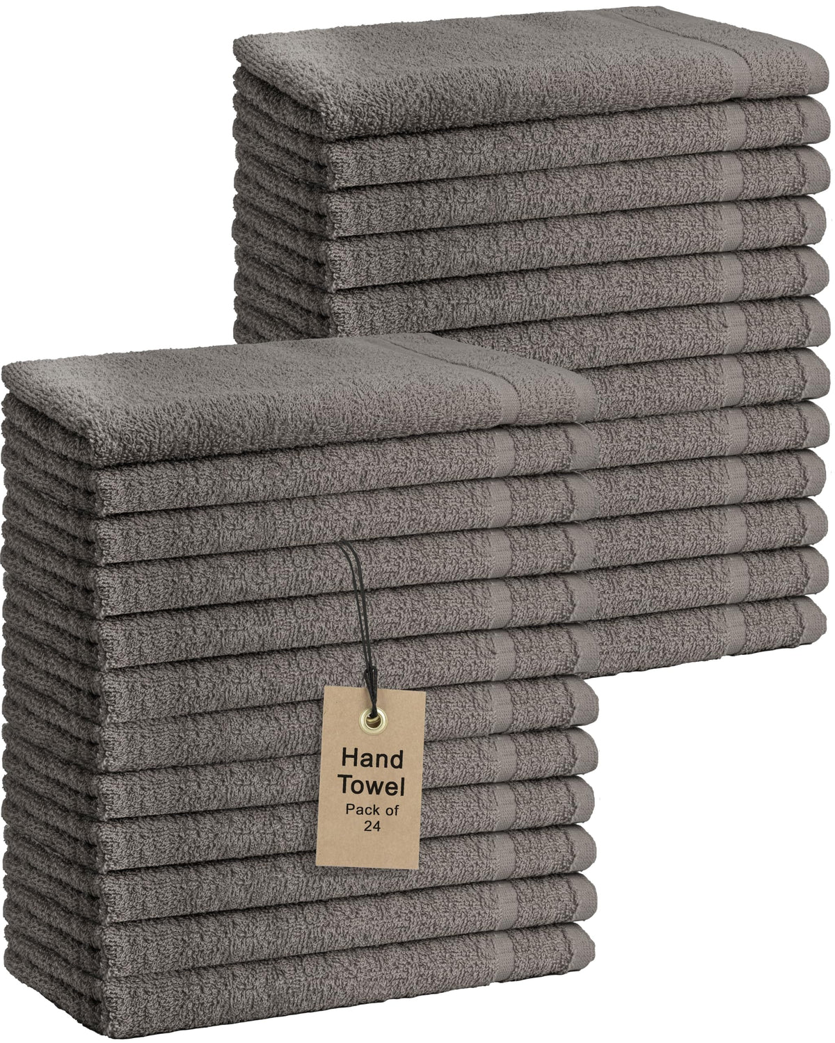Basic Hand Towels 16x26 Inches – Pack of 12 – White Color – Soft and Absorbent Multipurpose Cotton Towels for Bathroom, Spa, Gym, Salon, Hotel, and Everyday Use