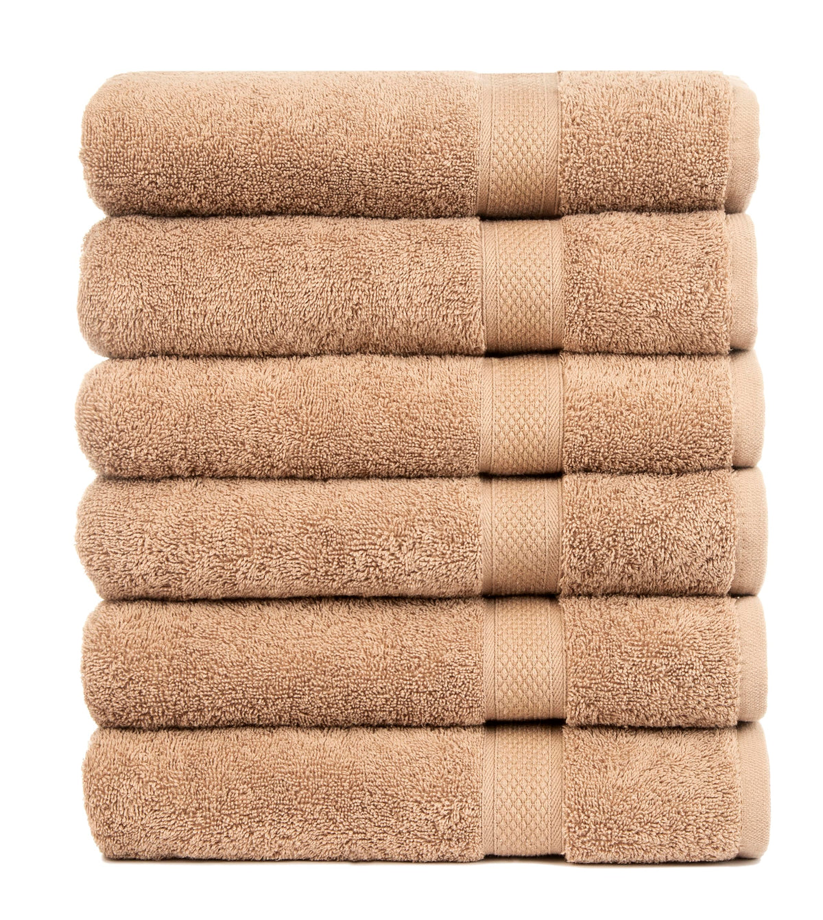 Pleasant Home Bath Towels Set of 6 (24” x 50”) 100% Cotton, Gray