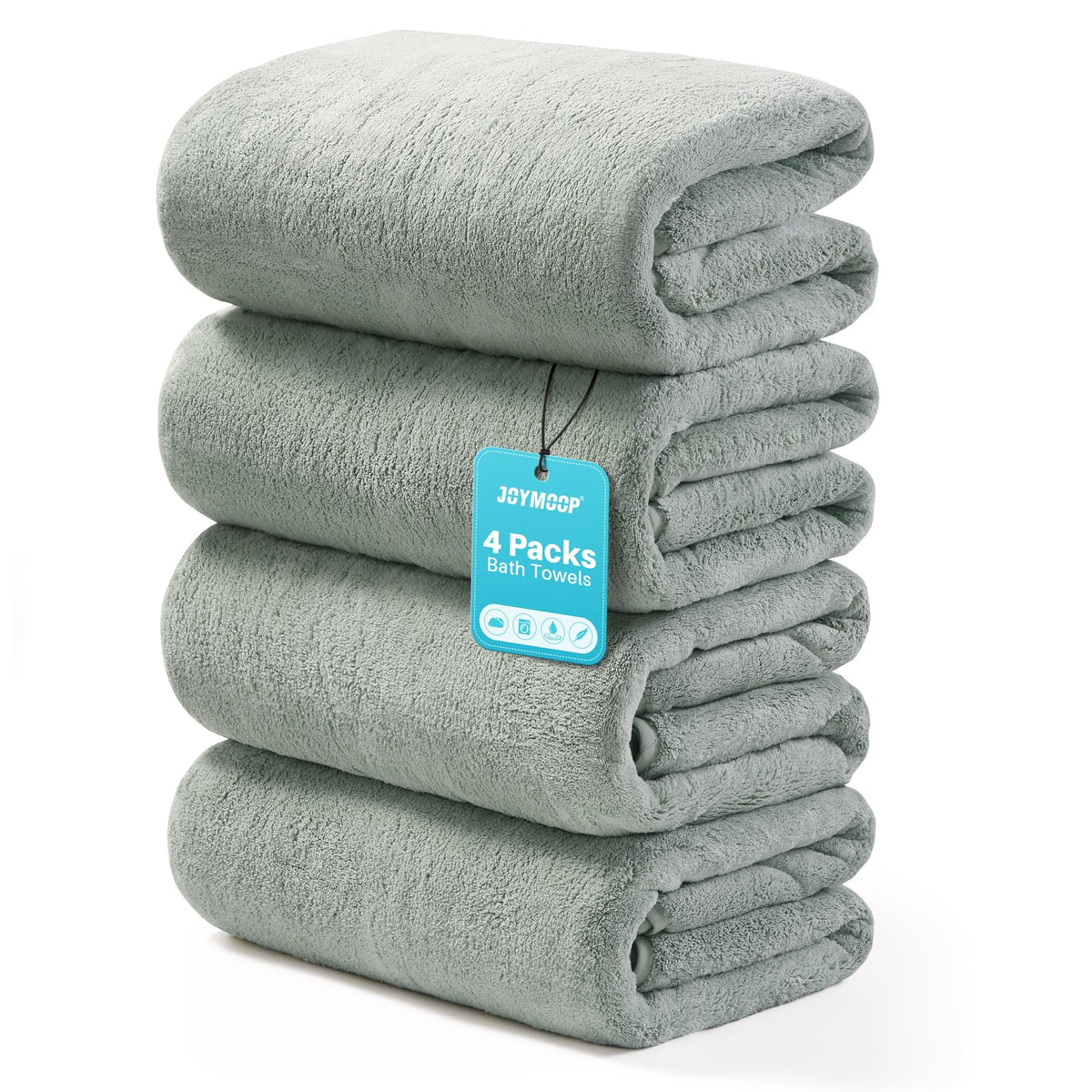 JOYMOOP Microfiber Bath Towels 4 Packs Extra Large 30" x 60", Mixed Color