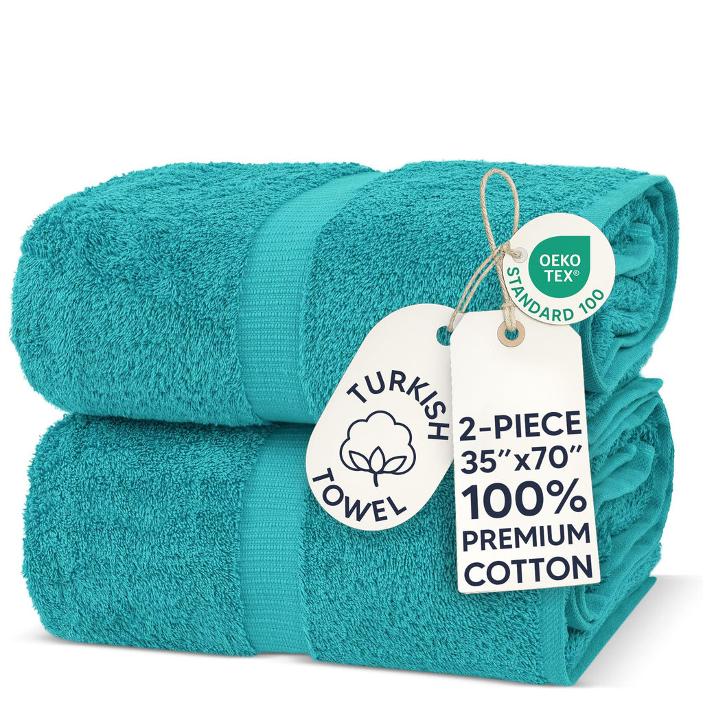Chakir Turkish Linens 100% Cotton 4-Pack Bath Towels 27x54, Gray
