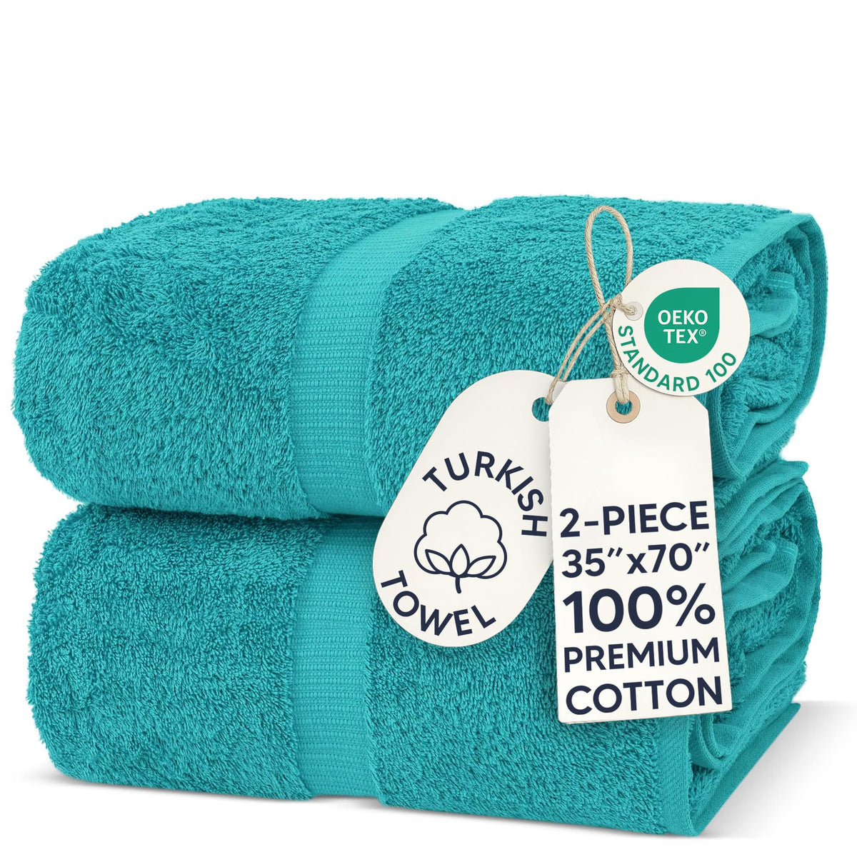 Chakir Turkish Linens 100% Cotton 4-Pack Bath Towels 27x54, Gray