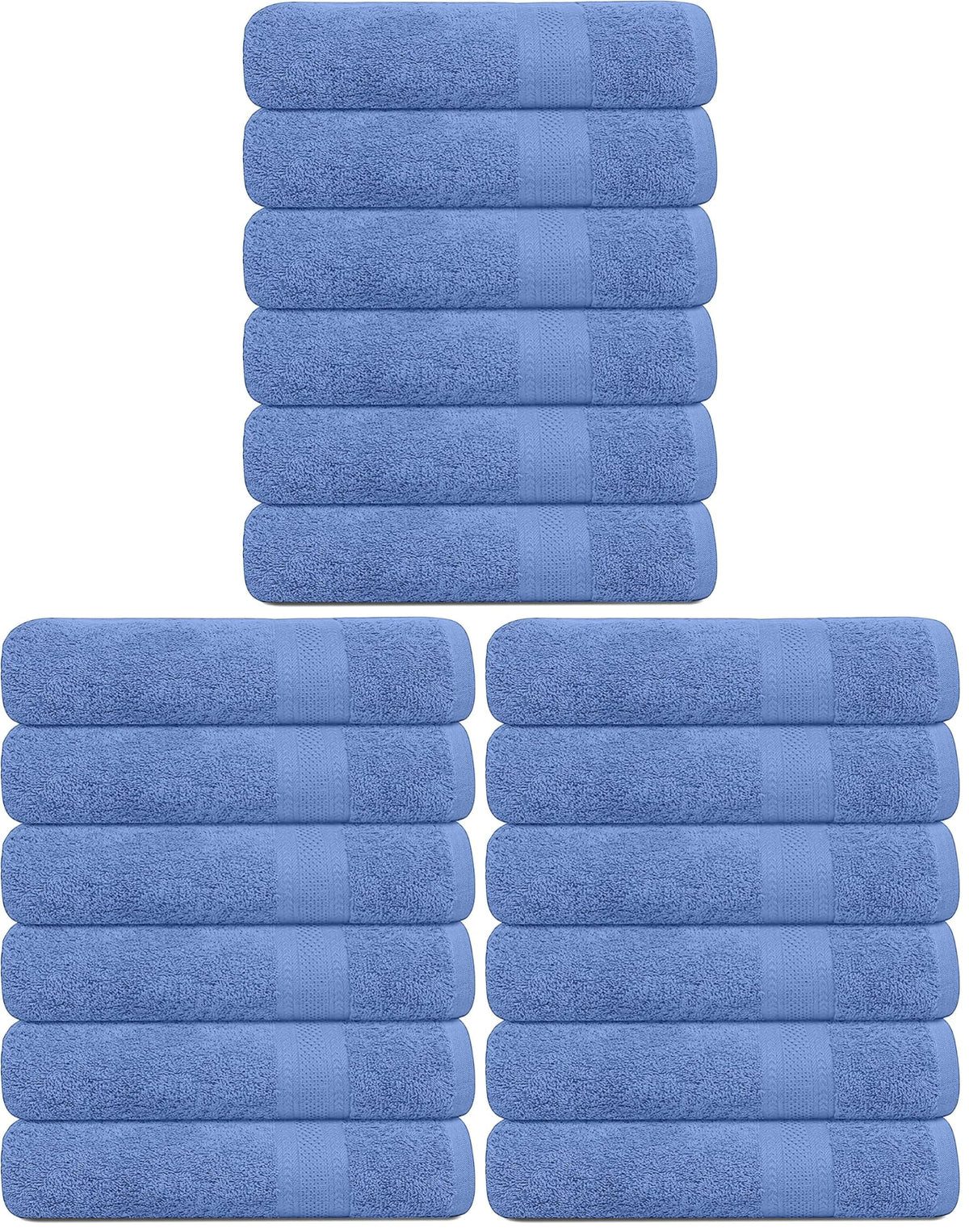 KAHAF COLLECTION 100% Cotton Bath Towel Set, White 24x48 Pack of 6 Towels, Quick Dry, Highly Absorbent, Soft Feel Towel, Gym, Spa, Bathroom, Shower, Pool, Luxury Soft Towels Light-Weight