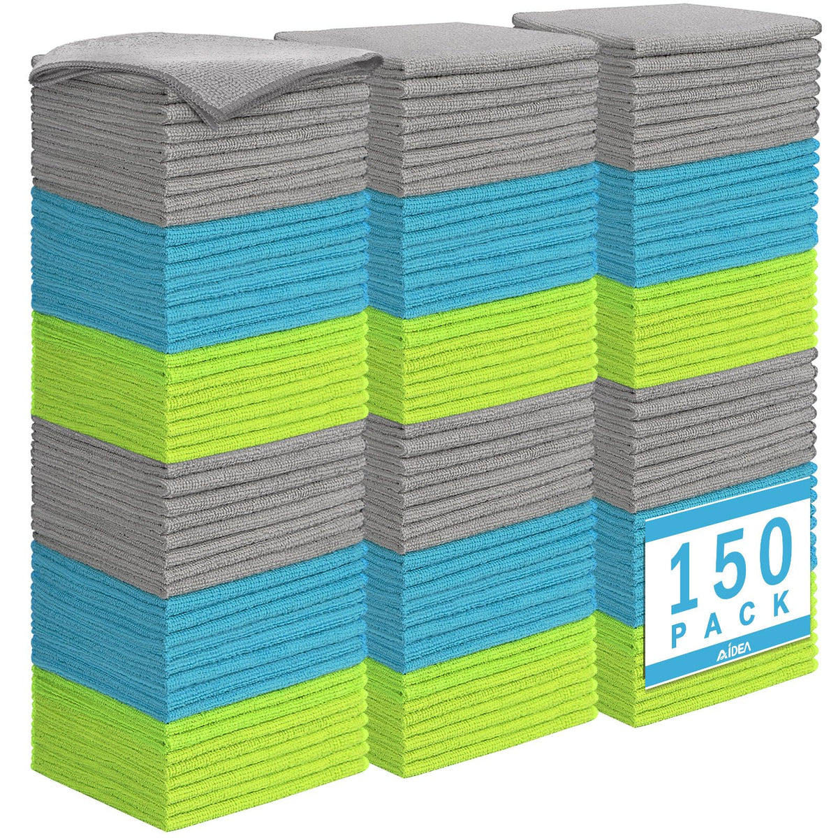 AIDEA Microfiber Cleaning Cloth-50PK, Microfiber Towels for Cars 12"x12"