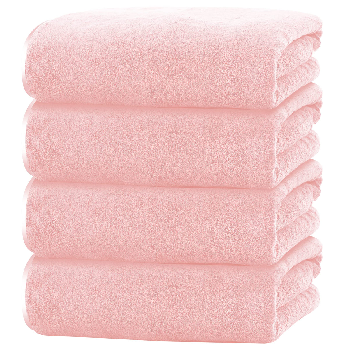 Cosy Family Microfiber 4 Pack Bath Towel Set, Lightweight and Quick Drying, Ultra Soft Highly Absorbent Towels for Bathroom, Gym, Hotel, Beach and Spa (White)