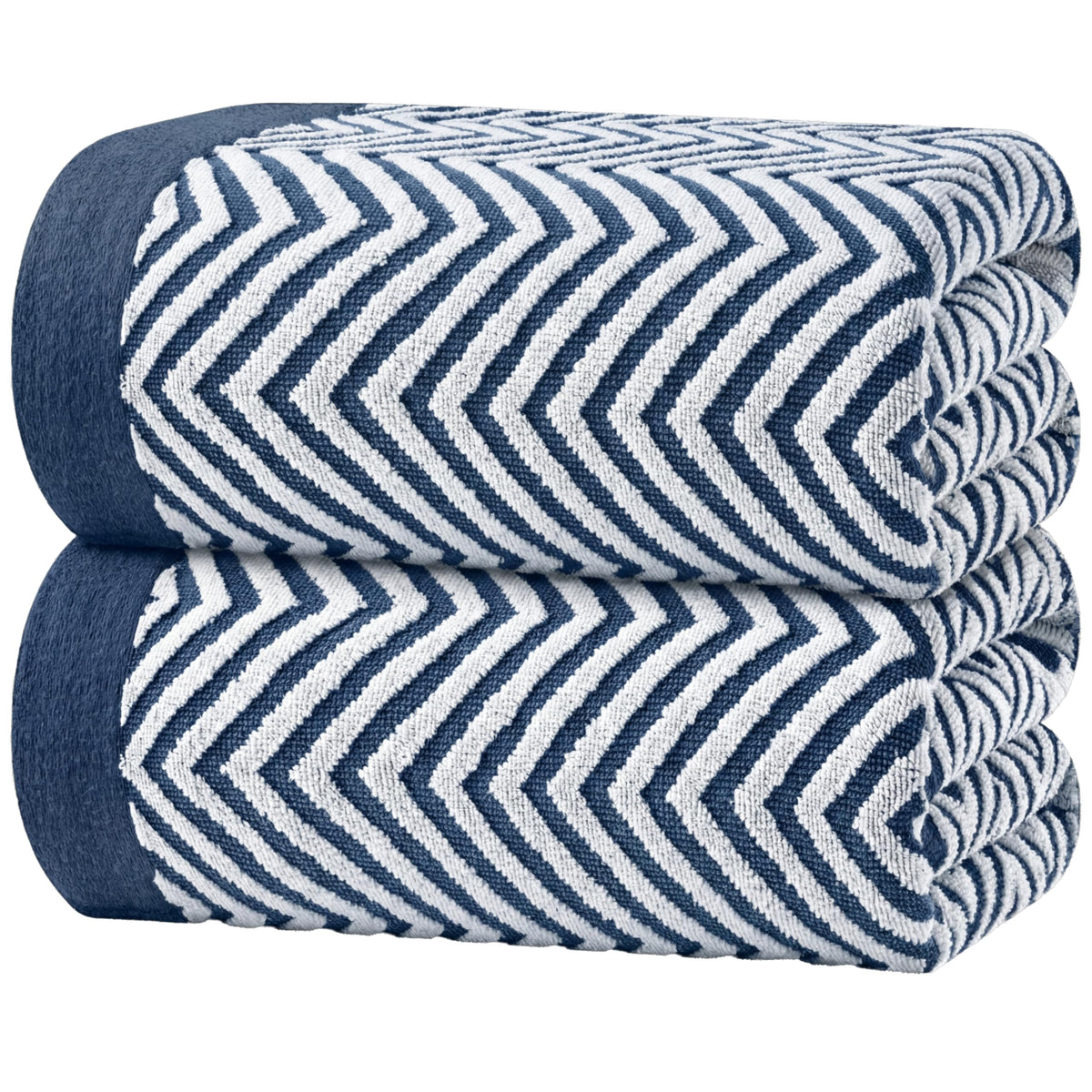 White Classic Beach Towels Oversized Cabana Stripe Cotton Bath Towel Large - Luxury Plush Thick Hotel Swim Pool Towels for Adults Super Absorbent Quick Dry - 35x70 Beige [2 Pack]