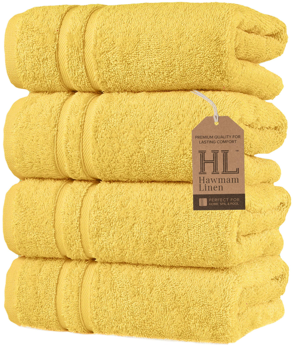 Hawmam Linen White Bath Towels 4 Pack 27 x 54 Inches 100% Turkish Cotton Soft Lightweight and Highly Absorbent Quick Drying Towels, Premium Quality Perfect for Daily Use
