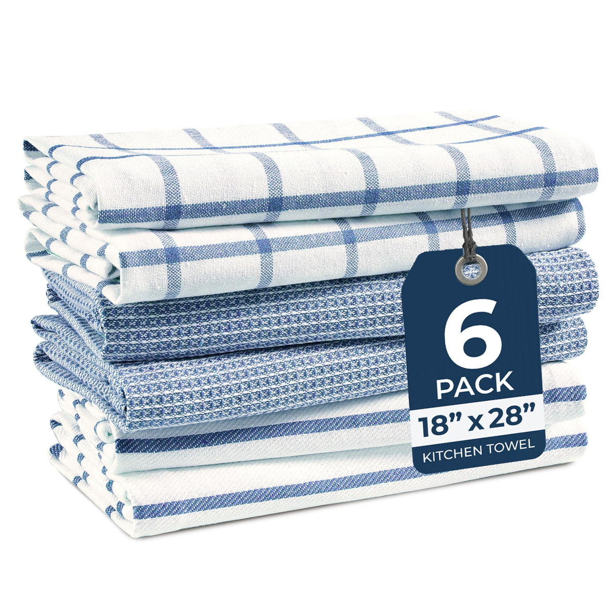LANE LINEN Dish Towels for Kitchen 100% Cotton Tightly Woven 6 Pack - Olive