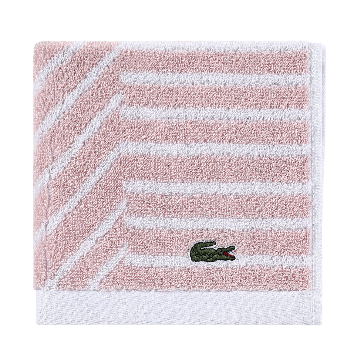Lacoste Guethary Striped 100% Cotton Bath Towel, Meteorite, 30"x54"
