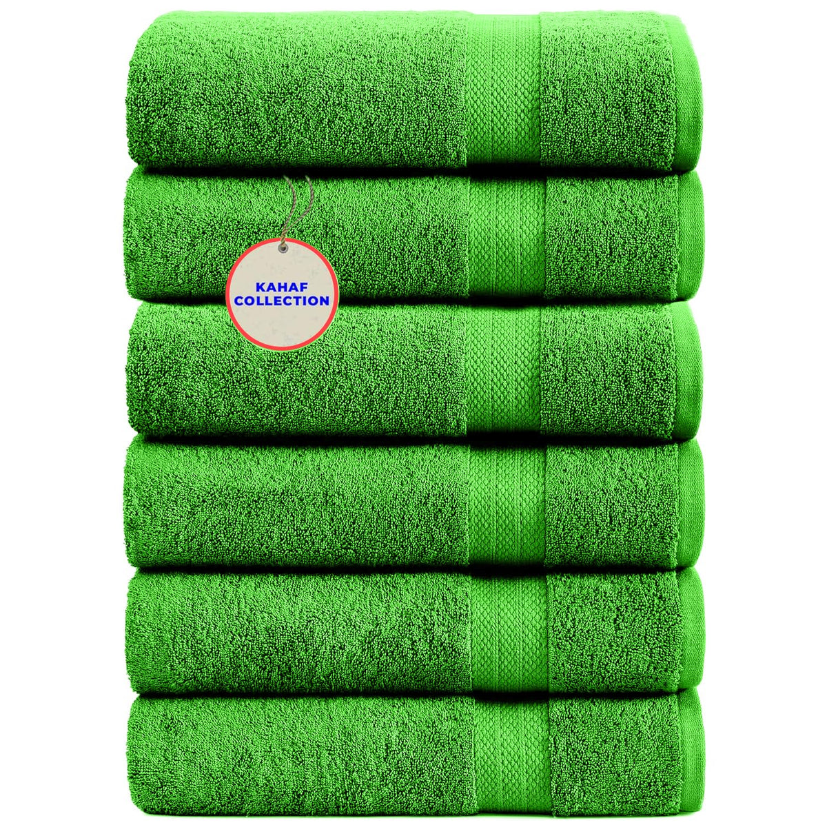 KAHAF COLLECTION 100% Cotton Bath Towel Set, White 24x48 Pack of 6 Towels, Quick Dry, Highly Absorbent, Soft Feel Towel, Gym, Spa, Bathroom, Shower, Pool, Luxury Soft Towels Light-Weight