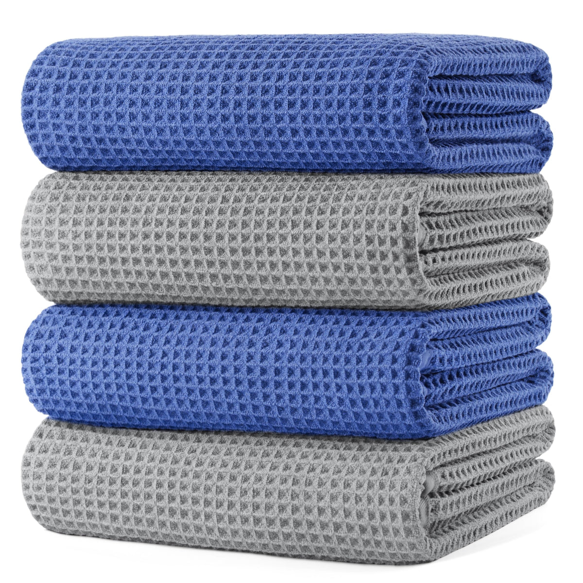 POLYTE 430 GSM Poly Blend Microfiber Quick Dry Waffle Bath Towel, 30x60 in