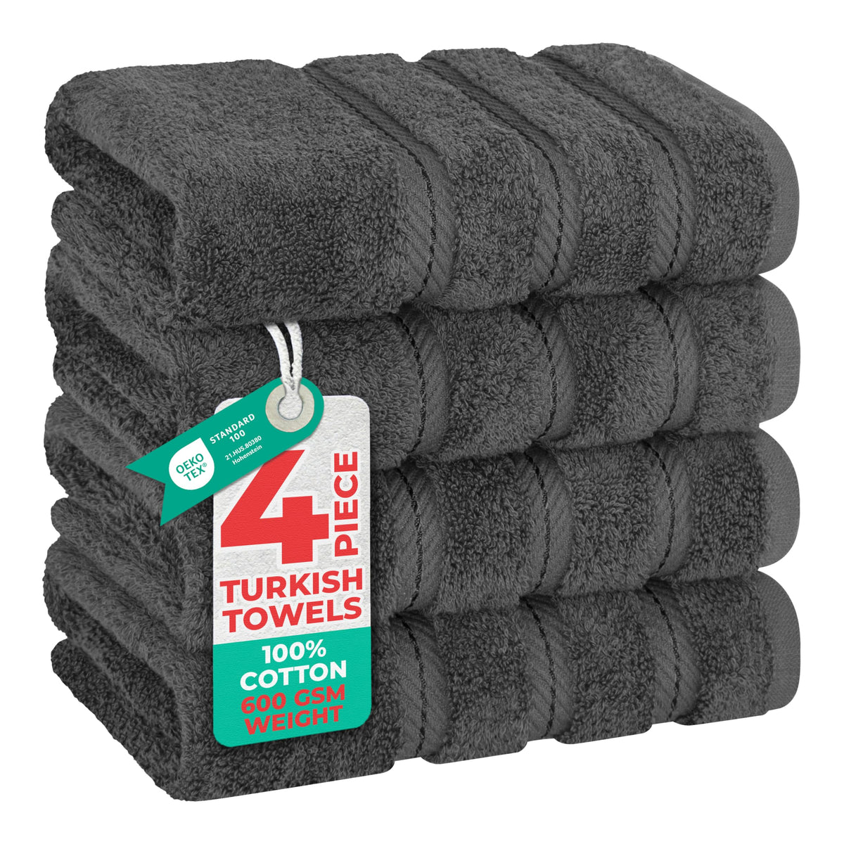 American Soft Linen 100% Cotton Luxury Turkish Towels, 4 PC Bath Towel Set