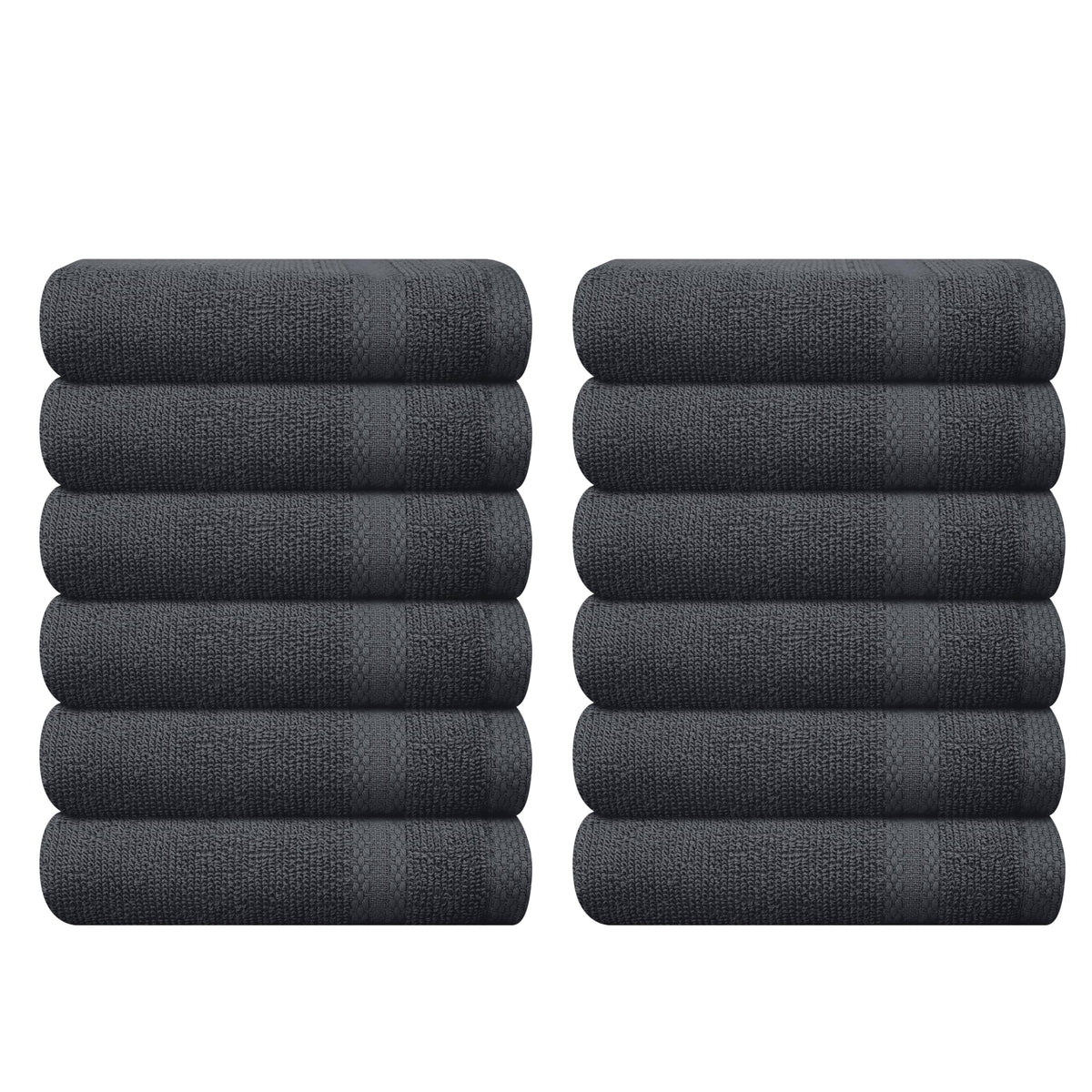 GLAMBURG Ultra Soft 8-Piece Towel Set - 100% Pure Ringspun Cotton, Contains 2 Oversized Bath Towels 27x54, 2 Hand Towels 16x28, 4 Wash Cloths 13x13 - Ideal for Everyday use, Hotel & Spa - Black