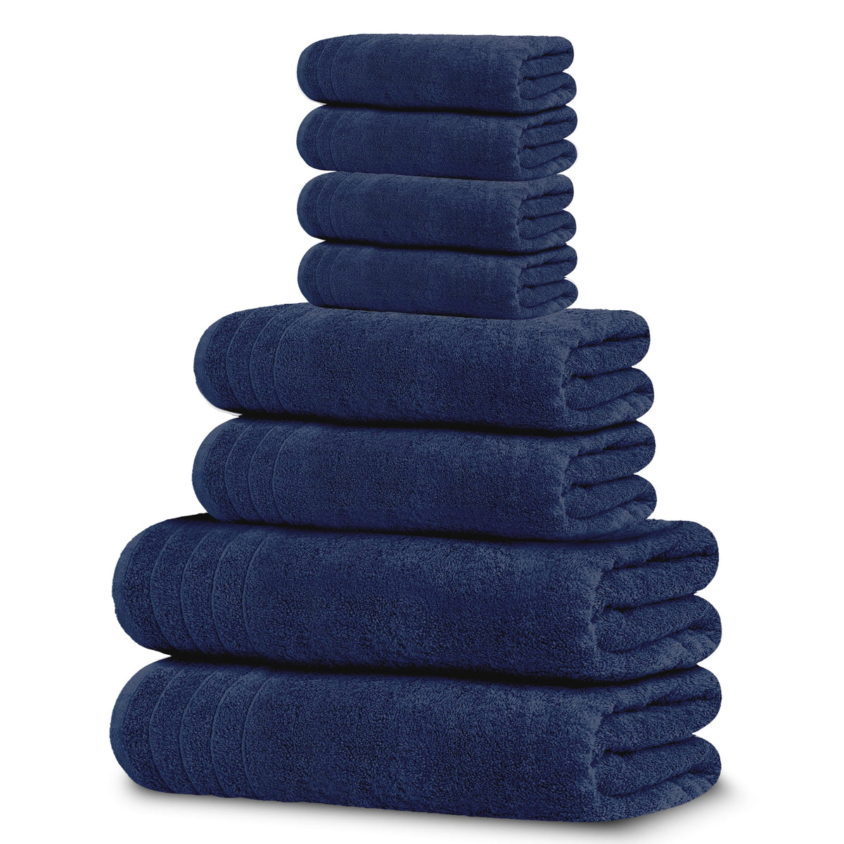 Tens Towels 8 Piece Towel Set, 2 XL Bath, 2 Hand, 4 Washcloth, Dark Grey