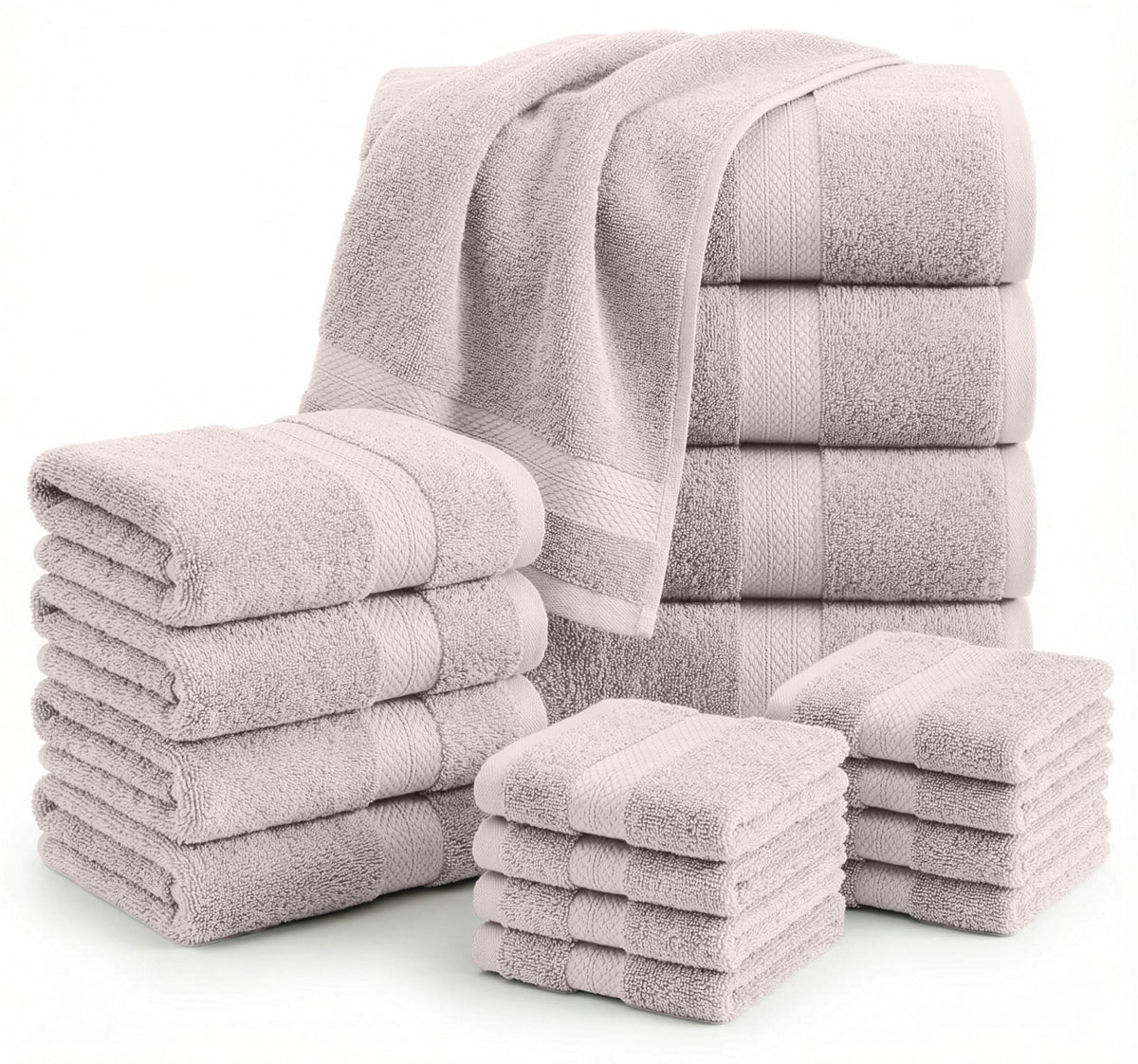LANE LINEN Bath Towel Set Absorbent Quick Dry 100% Cotton 6 Piece - Navy