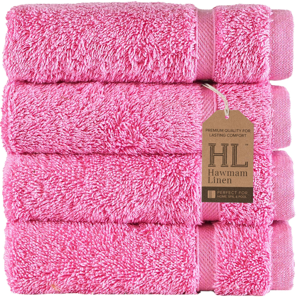 Hawmam Linen White Bath Towels 4 Pack 27 x 54 Inches 100% Turkish Cotton Soft Lightweight and Highly Absorbent Quick Drying Towels, Premium Quality Perfect for Daily Use