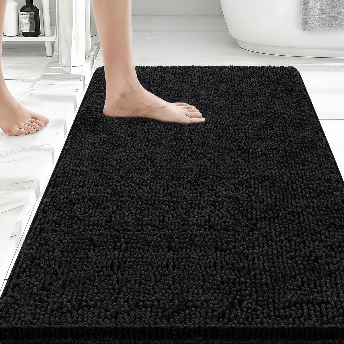 Bcoimo Small Bath Rug Mat,Sage Chenille High Absorbent Bathroom Floor Mats