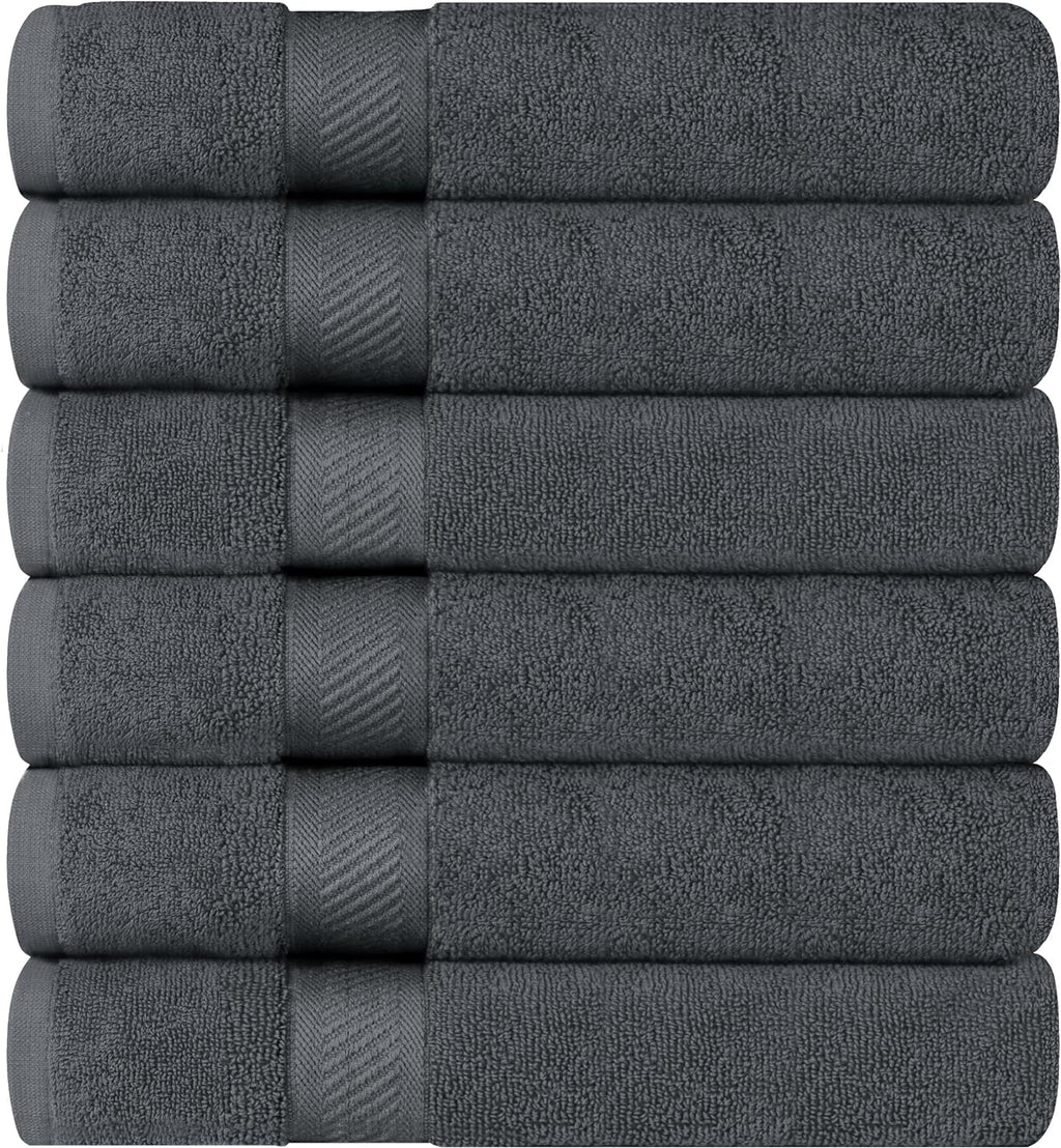 Utopia Towels 6 Pack Medium Bath Towels, 24x48 in, 500 GSM Cotton, Grey