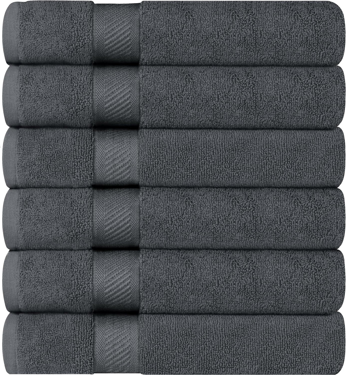 Utopia Towels 6 Pack Medium Bath Towels, 24x48 in, 500 GSM Cotton, Grey
