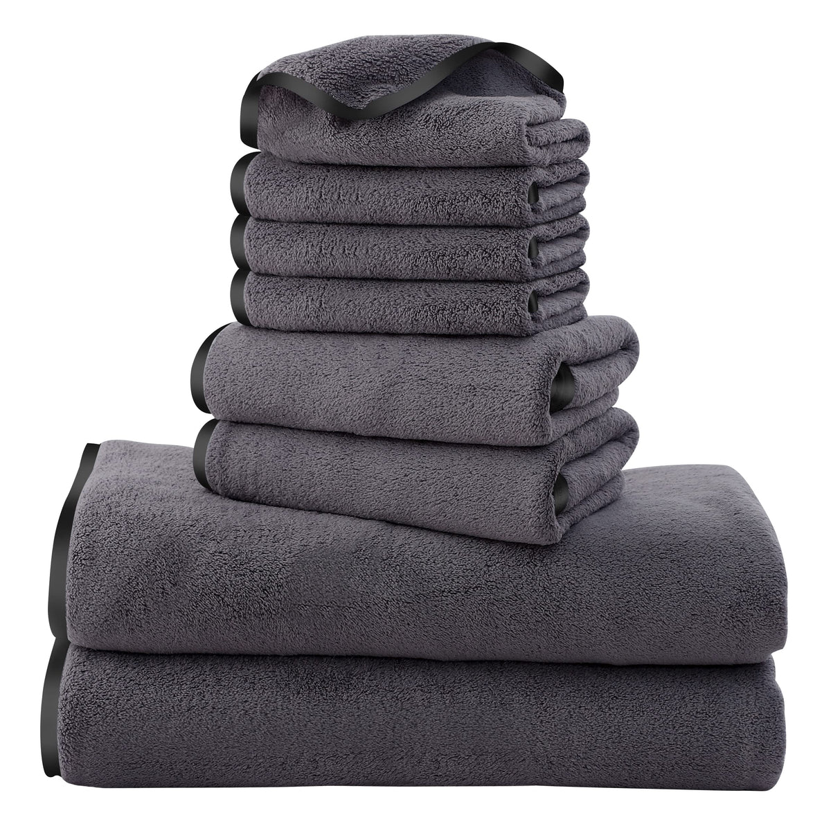Cosy Family Microfiber 4 Pack Bath Towel Set, Lightweight and Quick Drying, Ultra Soft Highly Absorbent Towels for Bathroom, Gym, Hotel, Beach and Spa (White)
