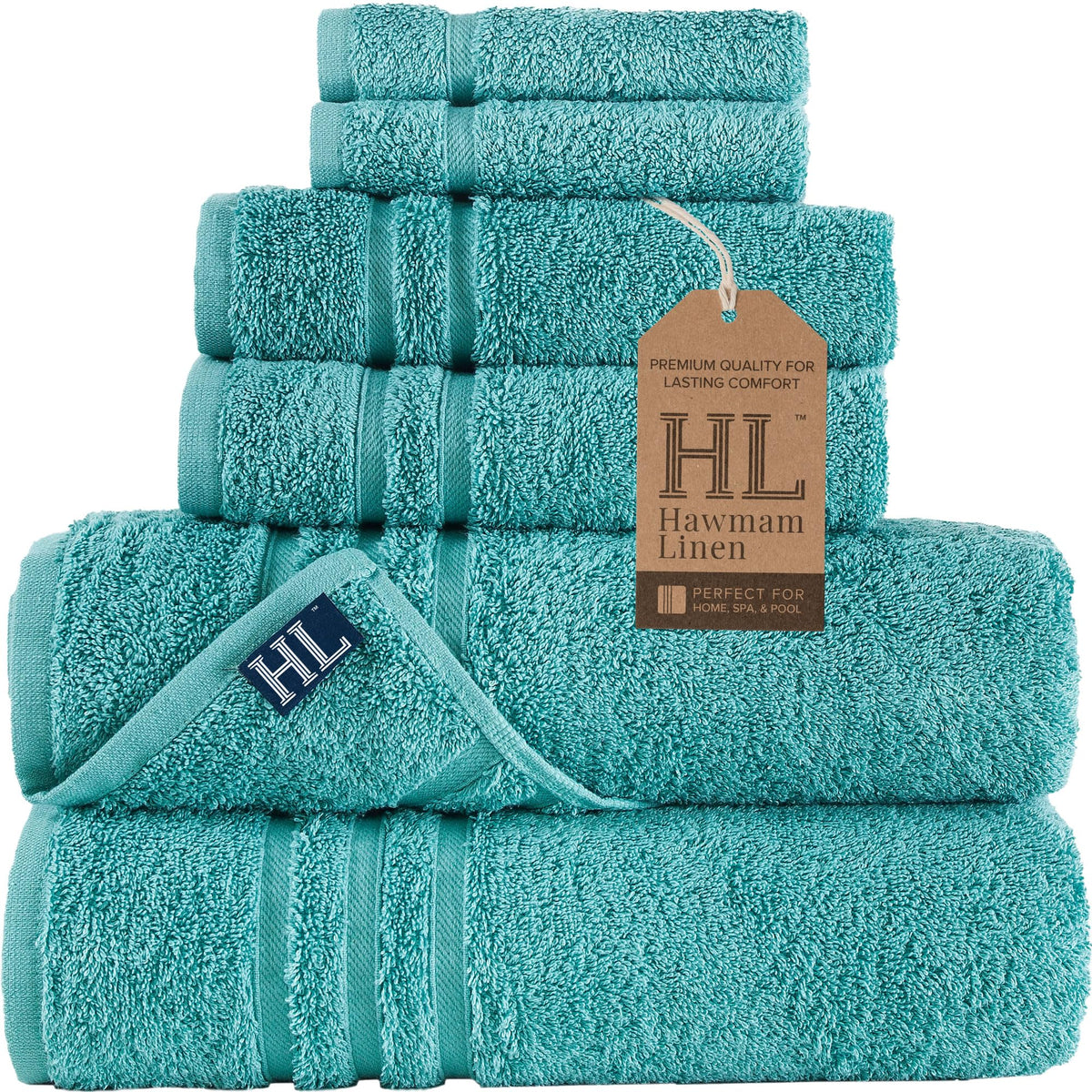 Hawmam Linen White Bath Towels 4 Pack 27 x 54 Inches 100% Turkish Cotton Soft Lightweight and Highly Absorbent Quick Drying Towels, Premium Quality Perfect for Daily Use