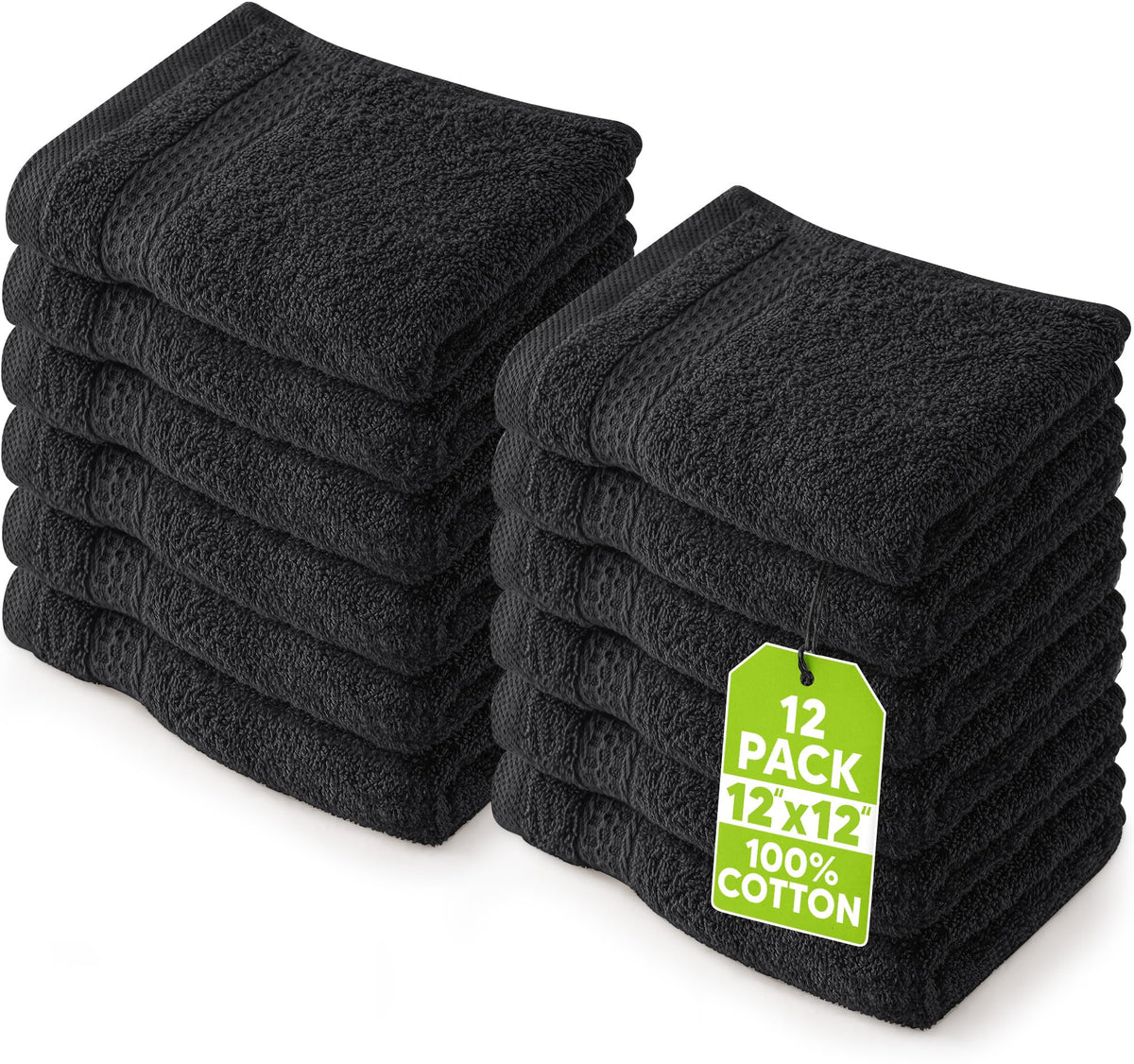 Utopia Towels 12 Pack Premium Wash Cloths, 12x12 in, 100% Cotton, White