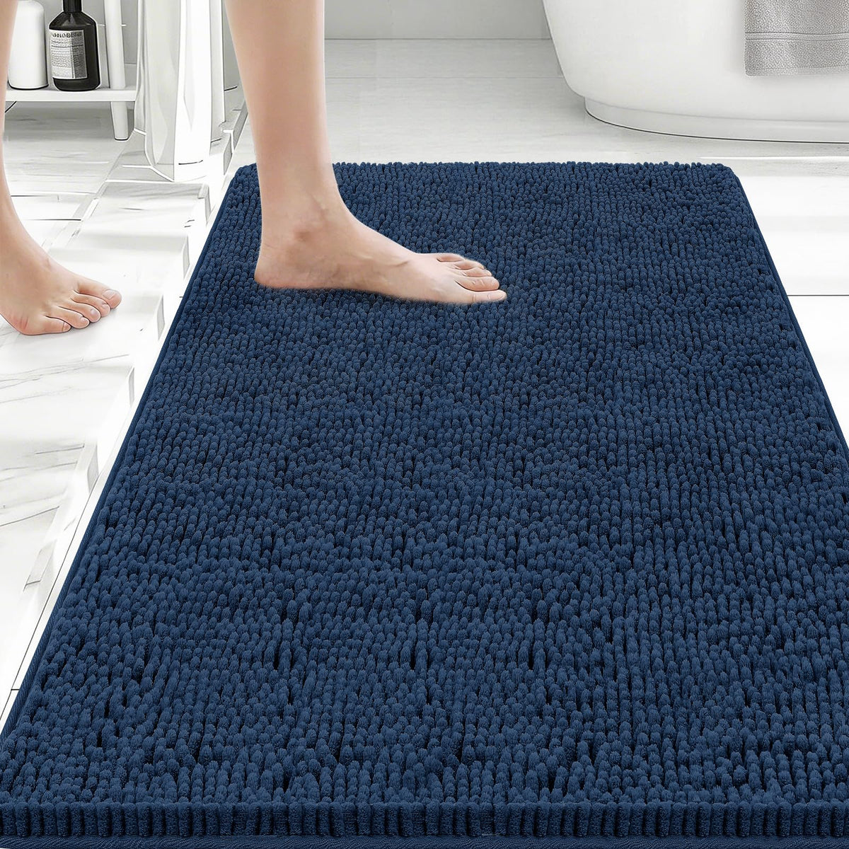 Bcoimo Small Bath Rug Mat,Sage Chenille High Absorbent Bathroom Floor Mats